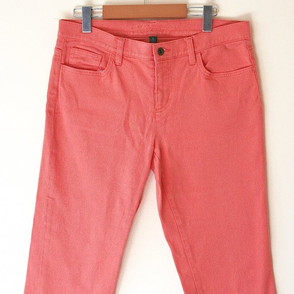 Lauren Jeans Premium Ankle Cropped Coral Jeans Mid Rise Size 10 - Picture 1 of 8